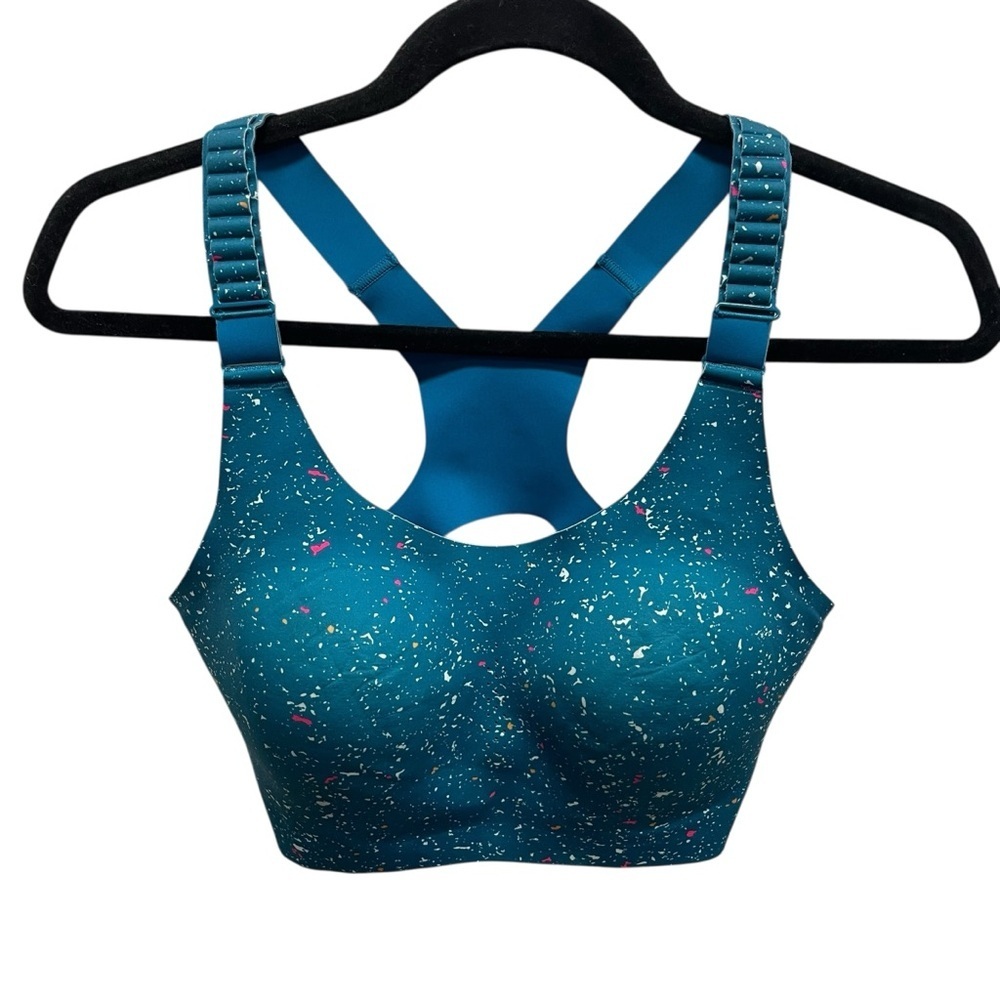 Brooks running women’s Racerback 2.0 Sports Bra 34DD speckled lagoon print